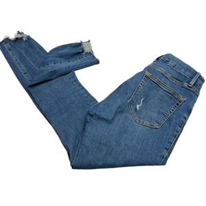 Good American Good Legs Chewed Hem Skinny Jeans Distressed Women’s Size 6/28